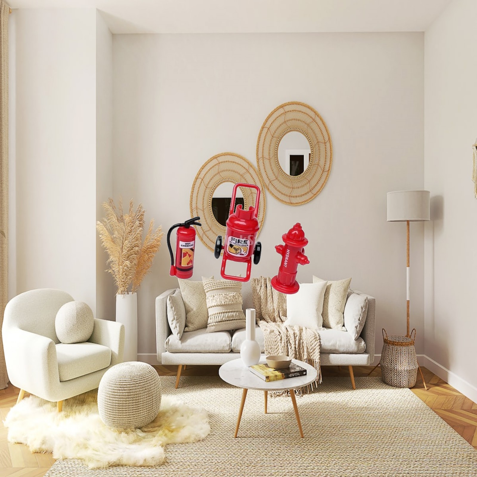 Fire Extinguisher Small - Dollhouse Minyatürleri Yangın Hidrantı Söndürücü Oyuncak