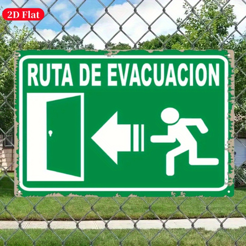 Emergency Exit Sign - (2D Teneke Tablo) Vintage Metal Acil